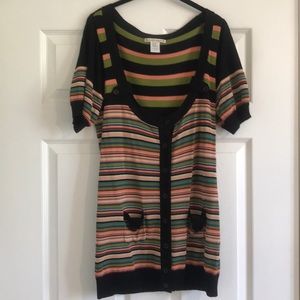 Nanette Lepore striped short sleeve “sweater”